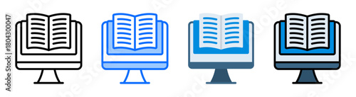 Online Library Icon Collection Set Multiple Style