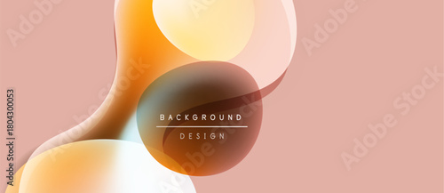Abstract fluid shapes overlap, creating warm color gradients. Background features text background design. Minimalist aesthetic, soft hues present.