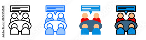 Group Discussion Icon Collection Set Multiple Style