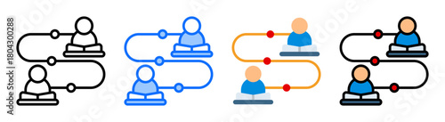 Distance Learning Icon Collection Set Multiple Style