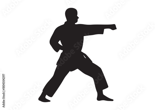 karate logo silhouette vector, karate fighter silhouette vector illustration, karate fight martial silhouette logo, karate fight martial arts logo silhouettes vector on white background