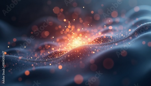 Focal point of inflammation on skin, artistic representation, abstract light and texture