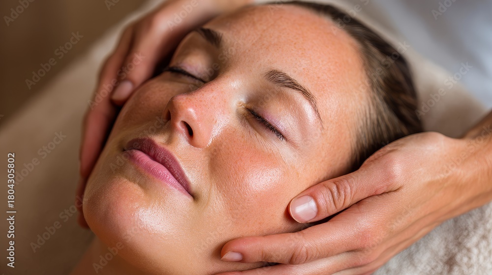 Naklejka premium woman having massage, wellness, wellbeing, selfcare concept 