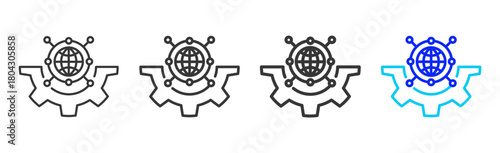 System Recovery icon set collection in creative outline style for Resilience workplace strategy leadership adaptability planning growth innovation tools design