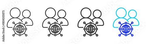 Stakeholder Relations icon set collection in creative outline style for Resilience workplace strategy leadership adaptability planning growth innovation tools design