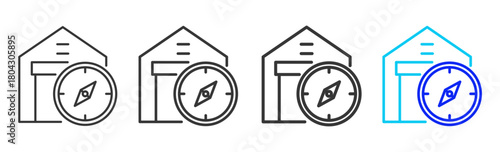 Resource Navigation icon set collection in creative outline style for Resilience workplace strategy leadership adaptability planning growth innovation tools design