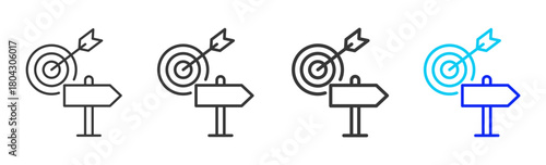 Resilient Focus icon set collection in creative outline style for Resilience workplace strategy leadership adaptability planning growth innovation tools design