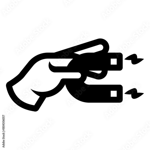 hand holding magnet icon