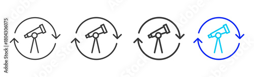 Adaptive Vision icon set collection in creative outline style for Resilience workplace strategy leadership adaptability planning growth innovation tools design