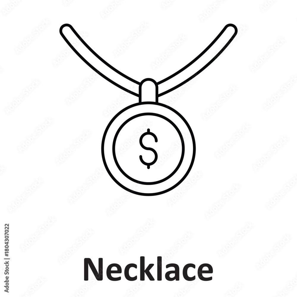 Fototapeta premium Necklace Vector Icon which can easily modify or edit