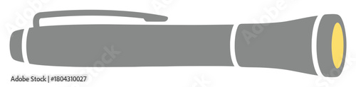 Gray Handheld Flashlight Vector Icon Flat Design Style
