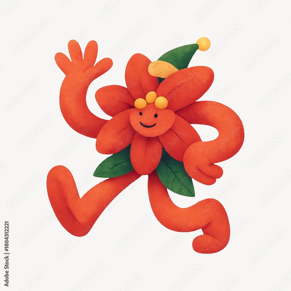 Fototapeta premium Playful flower character illustration