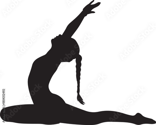 Gymnast Silhouette Performing an Arch Pose