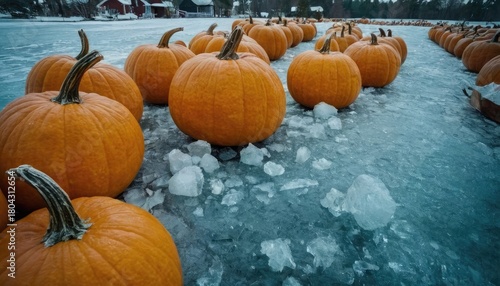 Frozen Polka Ice Pumpkins as Surreal Art Objects. 1