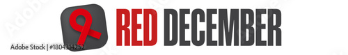 Valokuva RED december World AIDS awareness month banner with red ribbon