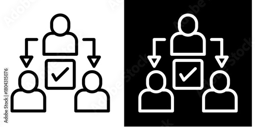 Task Delegation  Icon Set White Style Collection
