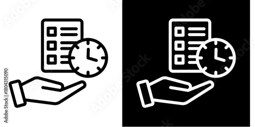 Project Handover  Icon Set White Style Collection
