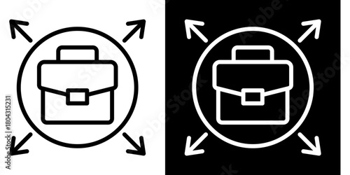Business Scaling  Icon Set White Style Collection
