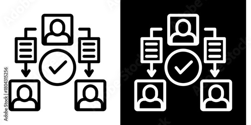 Task Assignment  Icon Set White Style Collection
