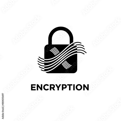 Encryption icon on a transparent background with a modern design