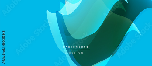 Abstract fluid shapes, vibrant bluegreen gradients. Modern design element for backgrounds, presentations. Smooth curves create dynamic composition.