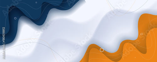 abstract papercut style background with wavy lines in blue, yellow, orange and white