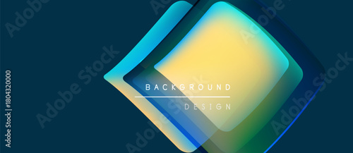 Abstract geometric design. Overlapping layers create vibrant color gradients. Modern aesthetic suitable for digital backgrounds, presentations.