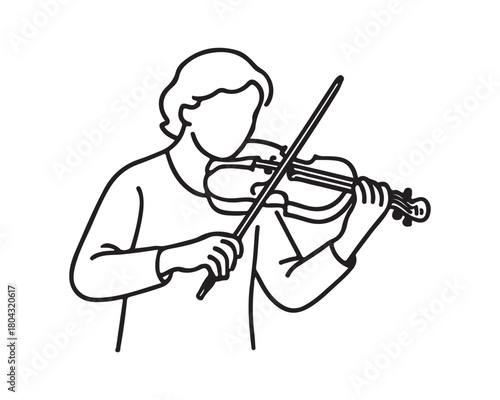 Passionate musician playing violin with flowing melody, perfect for music schools, orchestras, and artistic promotions, inspiring creativity and passion