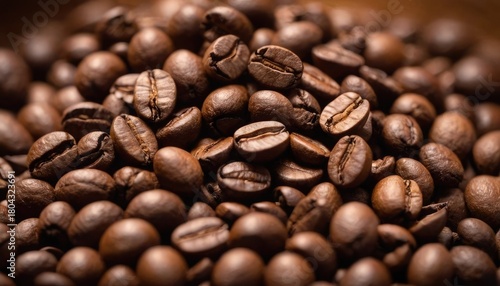 Generated Image Hyper-detailed macro shot of the inside of a coffee bean grinding, showing textured surfaces and tiny particles mid-air. 8