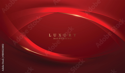 Valokuva Red background design with light gold elegant effect
