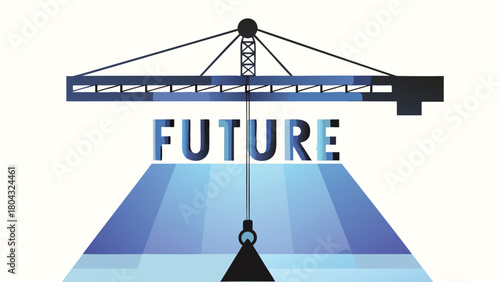 Futuristic industrial crane design concept showcasing advanced engineering and innovative construction technology in a modern sleek aesthetic