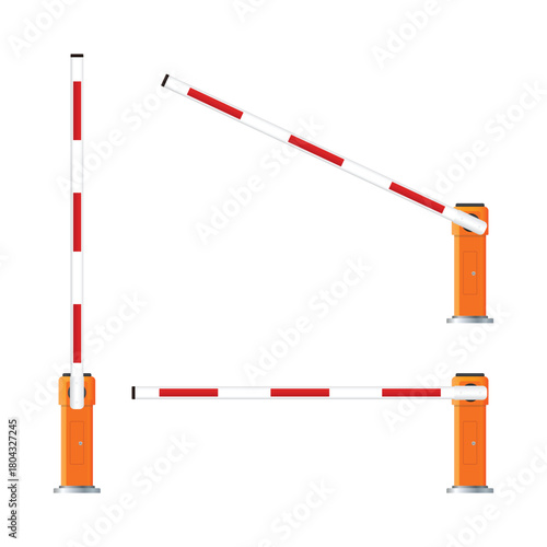 Parking Barrier Gate Vector Illustration