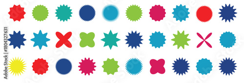 Set of with zigzag edges calarful starburst zigzag Price sticker sale sticker scallop edge shape rectangle circle shapes star shapes offer price tag discount sale label stickers silhouettes.
