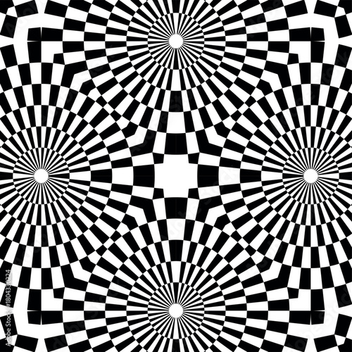 Tableau sur toile op art geometric pattern, modern halftone background, vector design element