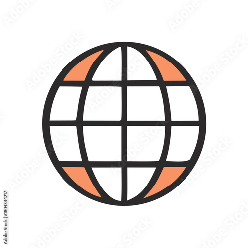 Globe Icon Illustration A Simple and Clear Design for Global Connectivity and Network Concepts