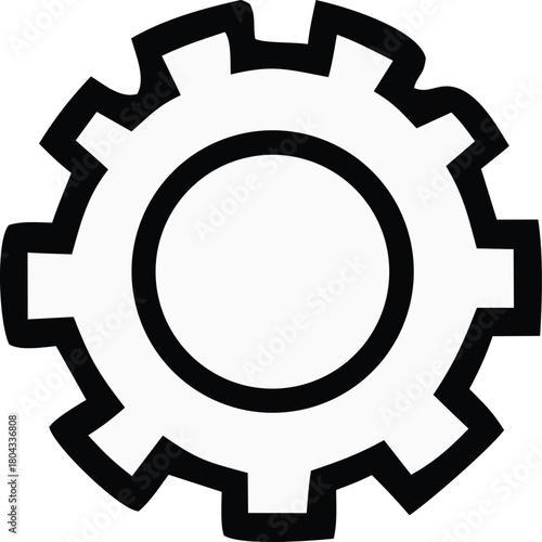 Gear Wheel Outline Icon Settings, Engineering, and Technical Symbolism