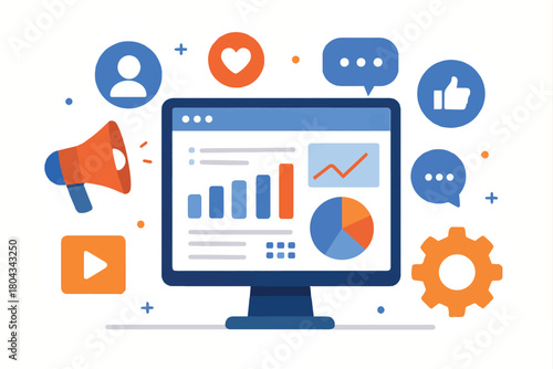 Digital Marketing and Analytics A Visual Representation of Online Business Growth and Social Media Engagement