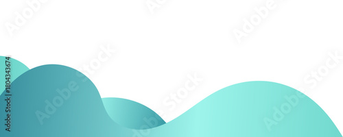 Corner footer, separator wavy teal and turquoise gradient shapes
