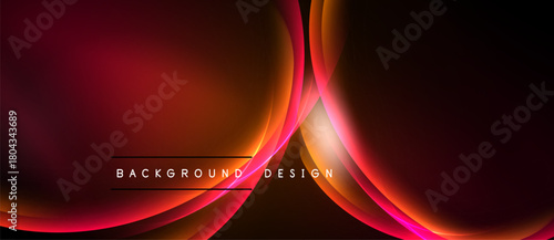 Abstract red design features flowing curves, gradients. Dynamic composition creates modern visual impact. Text reads background design.