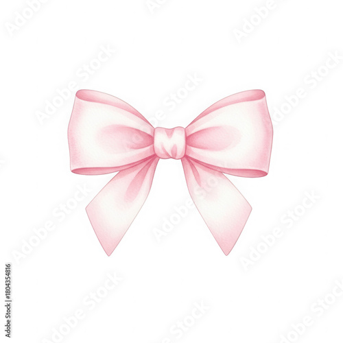 Pink satin bow isolated on transparent background