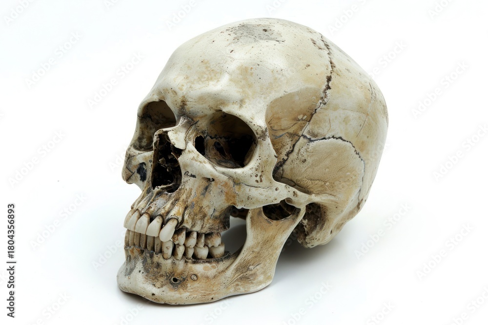 Naklejka premium Skull anthropology sculpture skeleton.