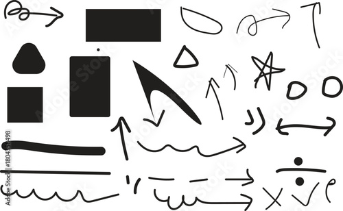 set of hand drawn sketch of nail polish