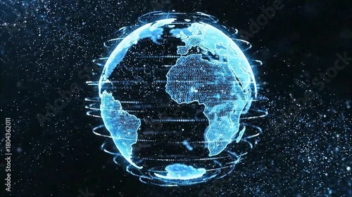 Stunning swirling particles dance in abstract motion on dark background