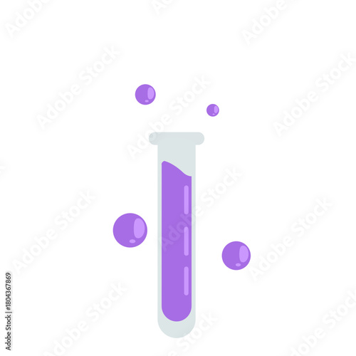 Test tube with purple liquid icon, perfect for science education, chemistry lessons, or lab-themed school presentations.
