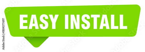 easy install green sign isolated on transpatent background. easy install sticker