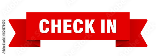 check in ribbon isolated on transparent background. check in ribbon