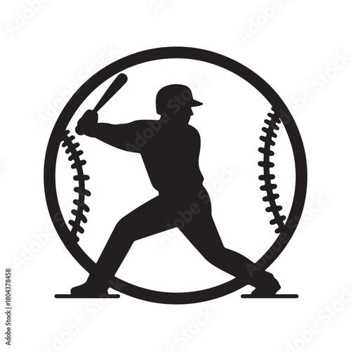 batter warming up vector silhouette clip art logo design illustration. abstract batter icon set collections