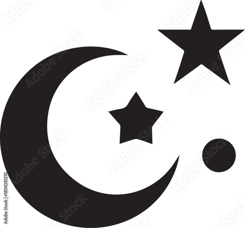 moon and stars vector