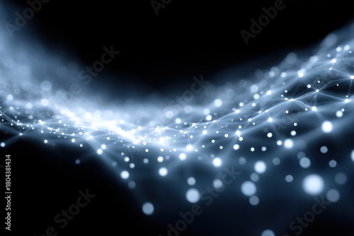 Luminous Network: A mesmerizing display of interconnected lights forming a flowing network, suggesting the intricate pathways of data and information against a black backdrop.