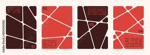 set of abstract poster background with liquid connected circle dots. metaballs pattern, abstract geometric shapes collection. Point movement flat layout template icon, frame collage for photo